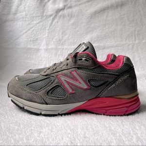 New Balance Women's 990 V4 Gray Pink Running Shoes, Size US 6.5 Made in USA